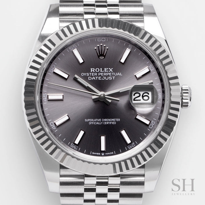 Rolex Datejust41 41mm Steel Slate Dial Stick Markers 2024 Ref m126334-0014 (#805)