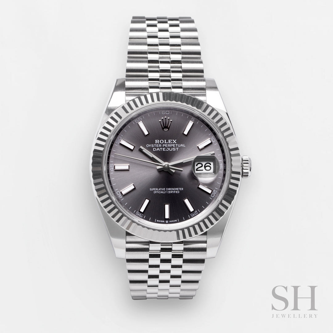 Rolex Datejust41 41mm Steel Slate Dial Stick Markers 2024 Ref m126334-0014 (#805)