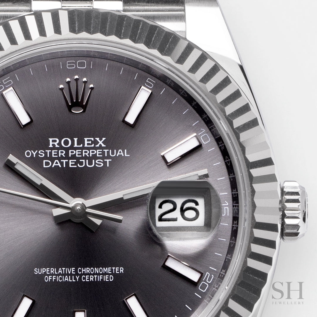 Rolex Datejust41 41mm Steel Slate Dial Stick Markers 2024 Ref m126334-0014 (#805)