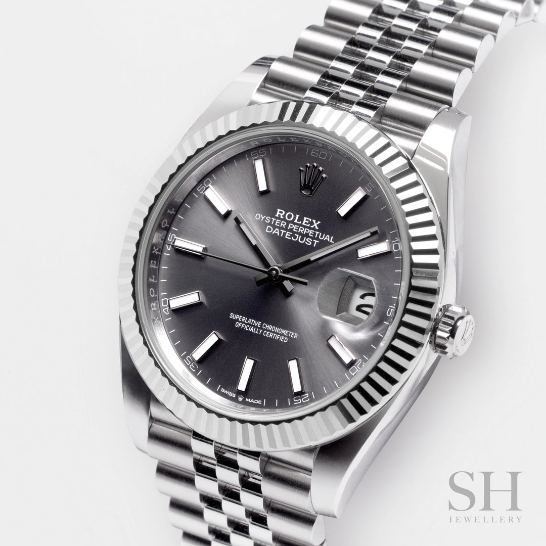 Rolex Datejust41 41mm Steel Slate Dial Stick Markers 2024 Ref m126334-0014 (#805)