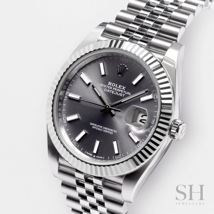 Rolex Datejust41 41mm Steel Slate Dial Stick Markers 2024 Ref m126334-0014 (#805)