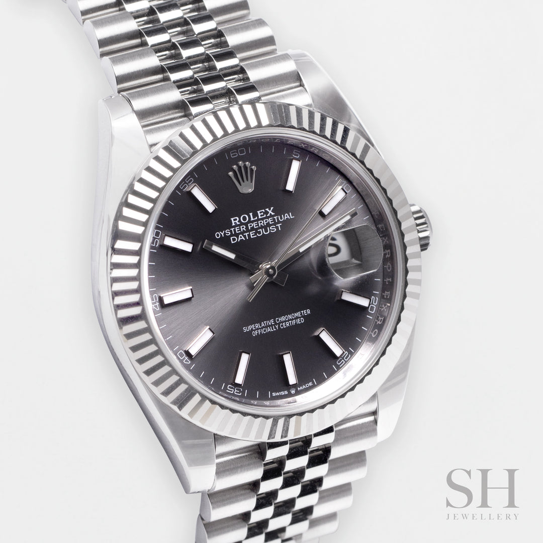 Rolex Datejust41 41mm Steel Slate Dial Stick Markers 2024 Ref m126334-0014 (#805)