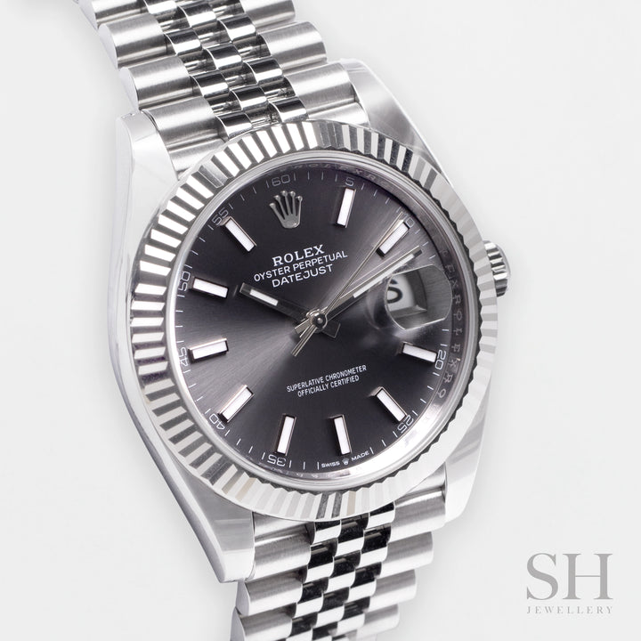 Rolex Datejust41 41mm Steel Slate Dial Stick Markers 2024 Ref m126334-0014 (#805)