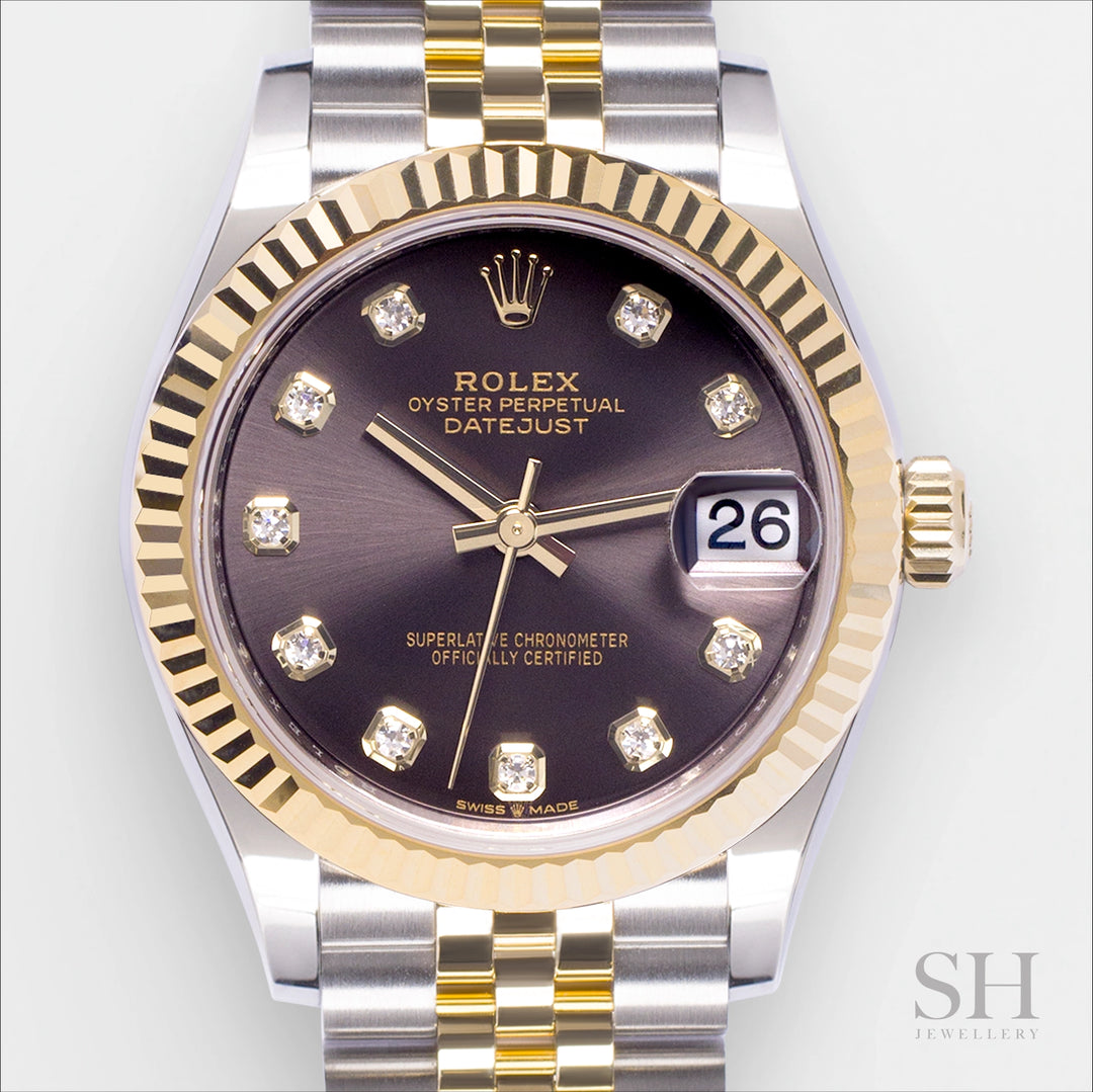 Rolex Datejust31 31mm Steel/YG Dark Grey Dial Diamond Markers 2024 Ref m278273-0022 (#862)