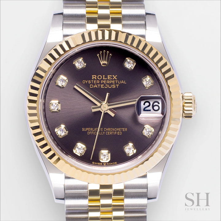 Rolex Datejust31 31mm Steel/YG Dark Grey Dial Diamond Markers 2024 Ref m278273-0022 (#862)