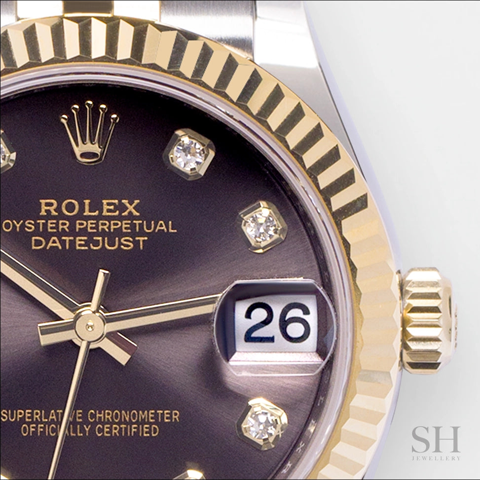 Rolex Datejust31 31mm Steel/YG Dark Grey Dial Diamond Markers 2024 Ref m278273-0022 (#862)