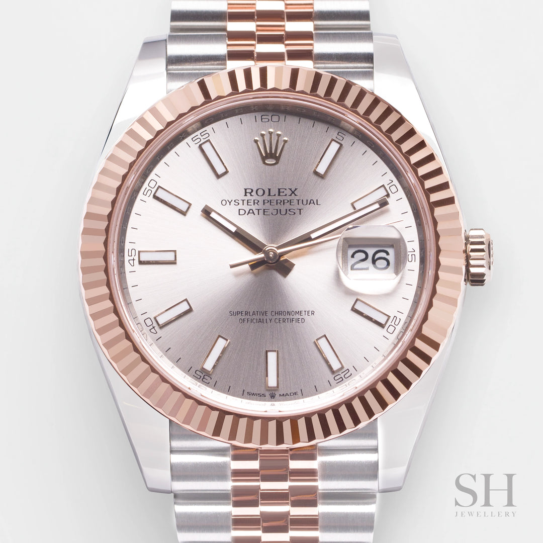 Rolex Datejust41 41mm Steel/RG Sundust Dial Stick Markers 2025 Ref m126331-0010 (#984)