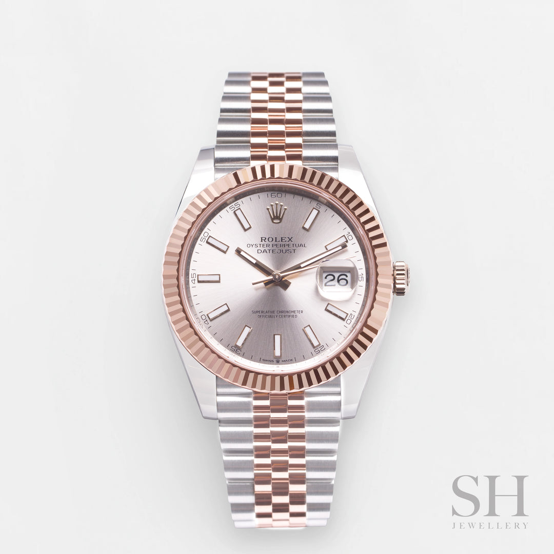 Rolex Datejust41 41mm Steel/RG Sundust Dial Stick Markers 2025 Ref m126331-0010 (#984)