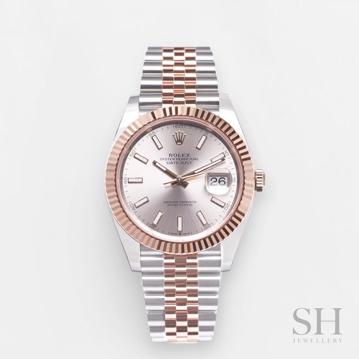 Rolex Datejust41 41mm Steel/RG Sundust Dial Stick Markers 2025 Ref m126331-0010 (#984)