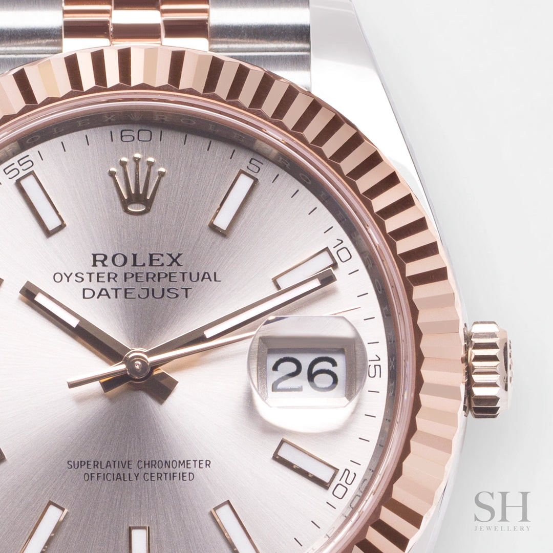 Rolex Datejust41 41mm Steel/RG Sundust Dial Stick Markers 2025 Ref m126331-0010 (#984)