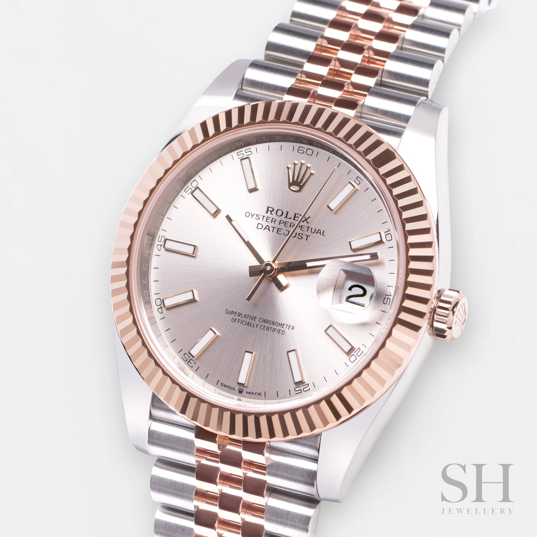 Rolex Datejust41 41mm Steel/RG Sundust Dial Stick Markers 2025 Ref m126331-0010 (#984)