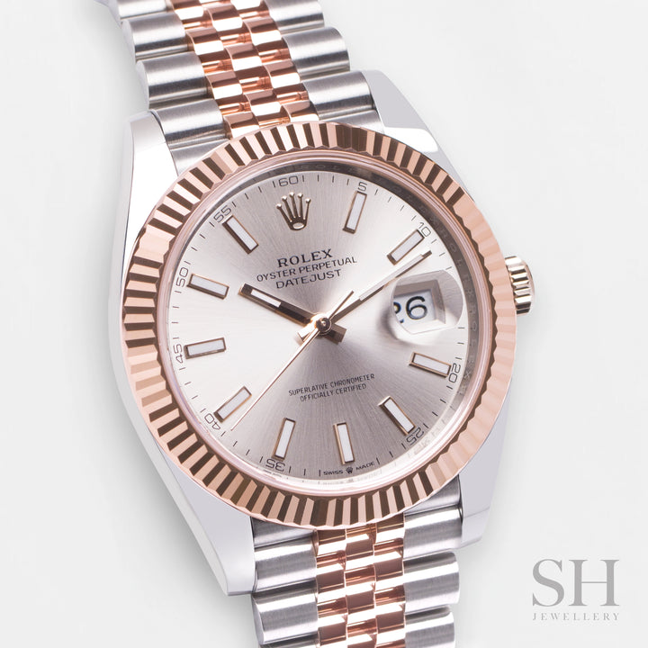 Rolex Datejust41 41mm Steel/RG Sundust Dial Stick Markers 2025 Ref m126331-0010 (#984)