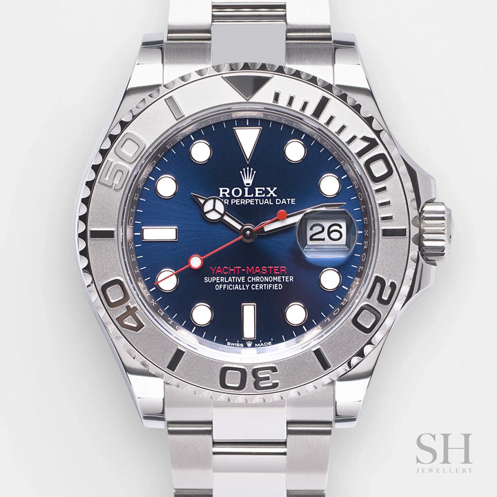 Rolex Yacht-Master40 40mm Steel/Plat Blue Dial Button Markers 2024 Ref m126622-0002 (#852)