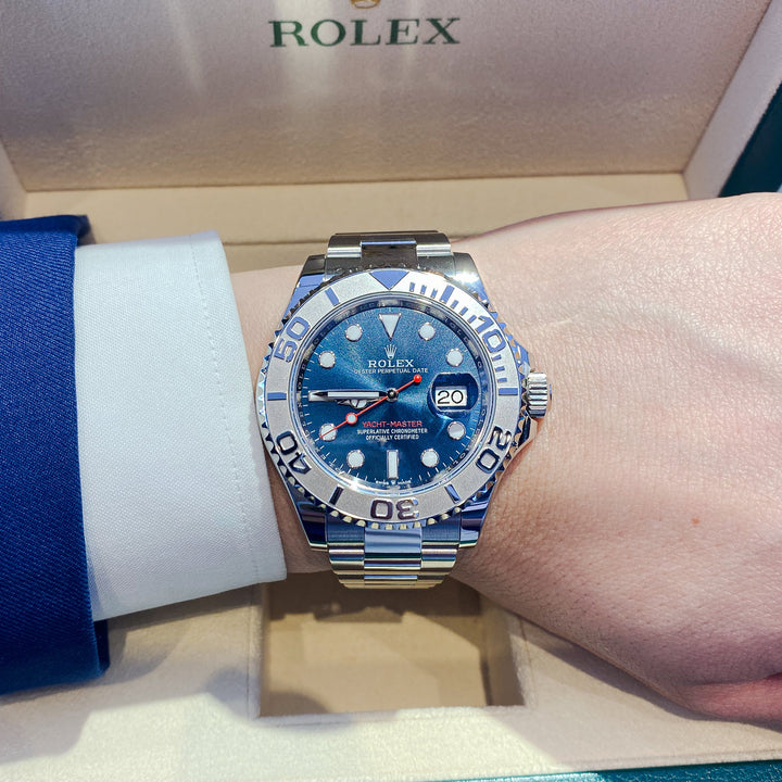 Rolex Yacht-Master40 40mm Steel/Plat Blue Dial Button Markers 2025 Ref m126622-0002 (#985)