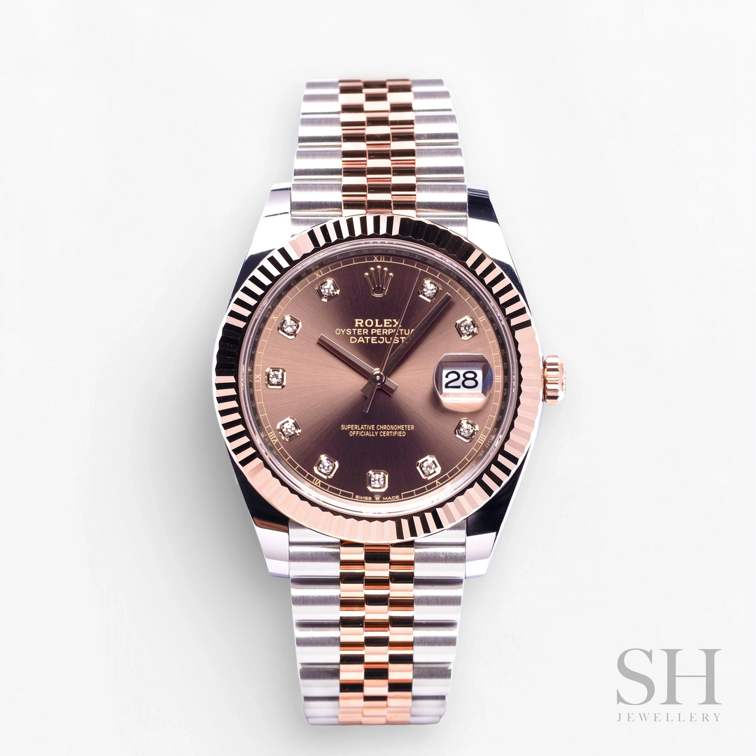 Rolex Datejust41 41mm Steel/RG Chocolate Dial Diamond Markers 2024 Ref m126331-0004 (#824)