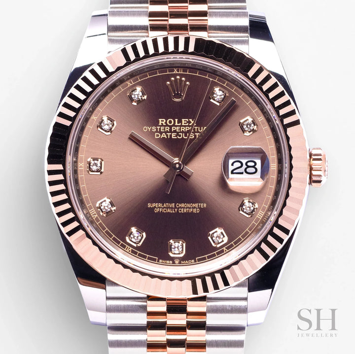 Rolex Datejust41 41mm Steel/RG Chocolate Dial Diamond Markers 2024 Ref m126331-0004 (#824)