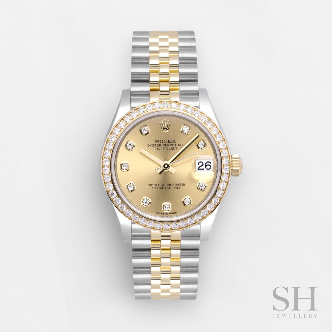 Rolex Datejust31 31mm Steel/YG Champagne Dial Diamond Markers 2024 Ref m278383rbr-0026 (#820)