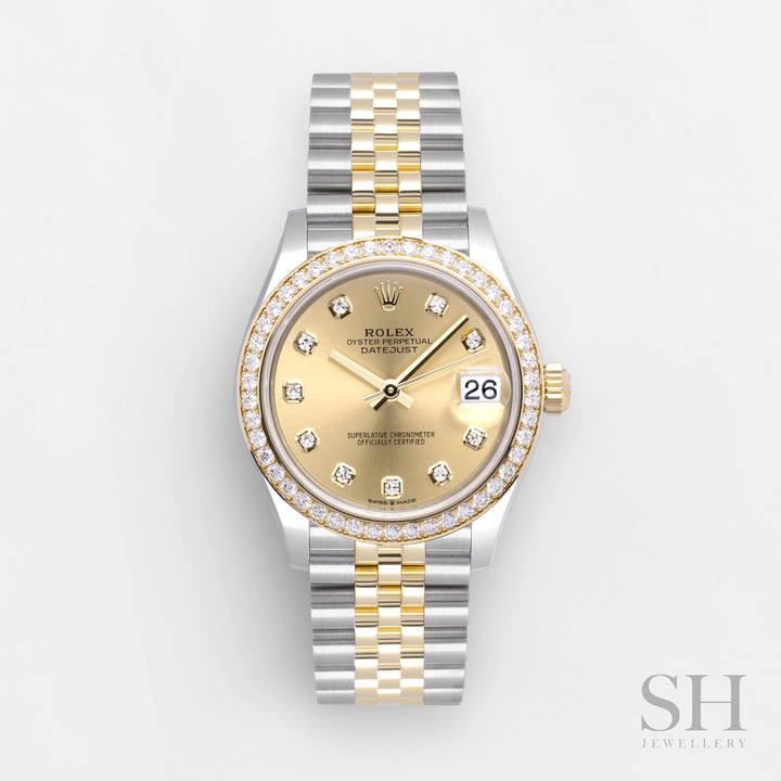 Rolex Datejust31 31mm Steel/YG Champagne Dial Diamond Markers 2024 Ref m278383rbr-0026 (#820)