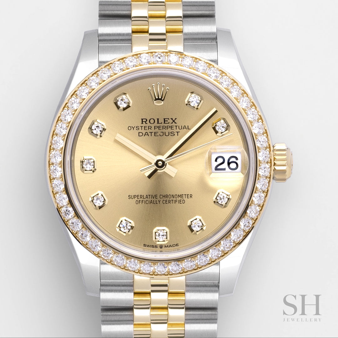 Rolex Datejust31 31mm Steel/YG Champagne Dial Diamond Markers 2024 Ref m278383rbr-0026 (#820)