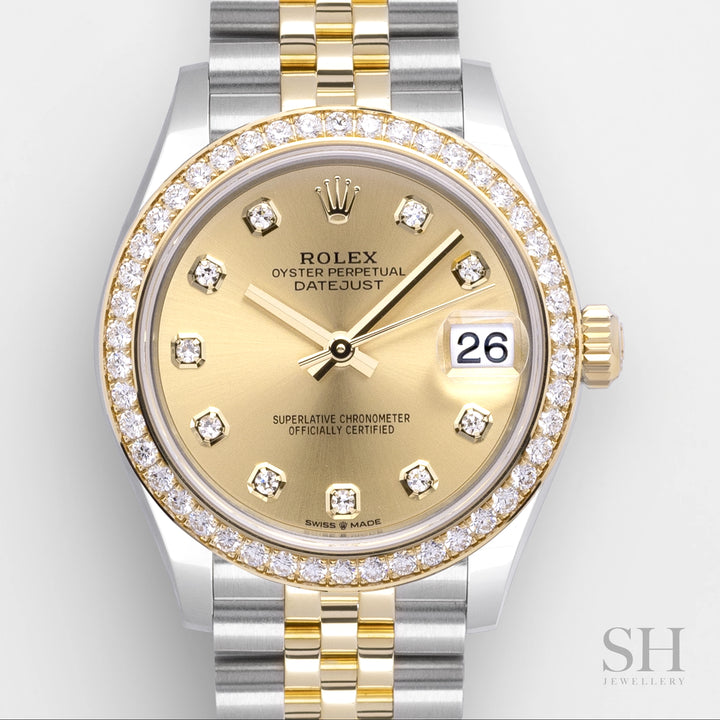 Rolex Datejust31 31mm Steel/YG Champagne Dial Diamond Markers 2024 Ref m278383rbr-0026 (#820)