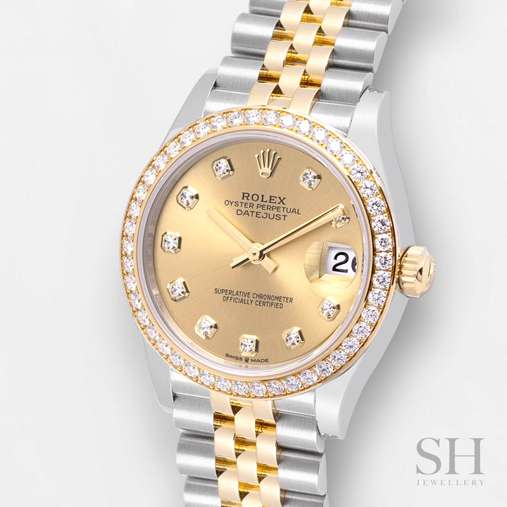 Rolex Datejust31 31mm Steel/YG Champagne Dial Diamond Markers 2024 Ref m278383rbr-0026 (#820)
