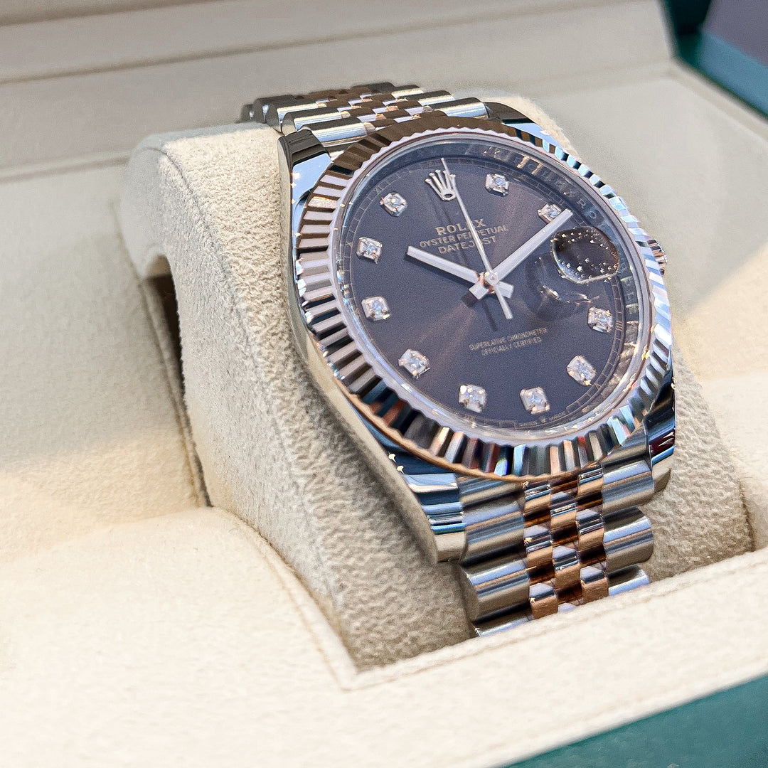 Rolex Datejust41 41mm Steel/RG Chocolate Dial Diamond Markers 2024 Ref m126331-0004 (#824)
