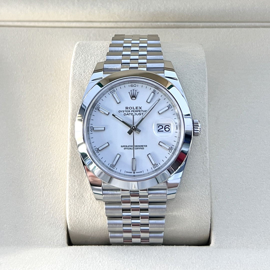 Rolex Datejust41 41mm Steel White Dial Stick Markers 2025 Ref m126300-0006 (#947)