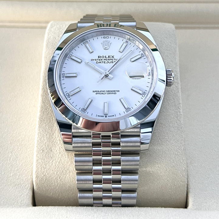 Rolex Datejust41 41mm Steel White Dial Stick Markers 2025 Ref m126300-0006 (#947)
