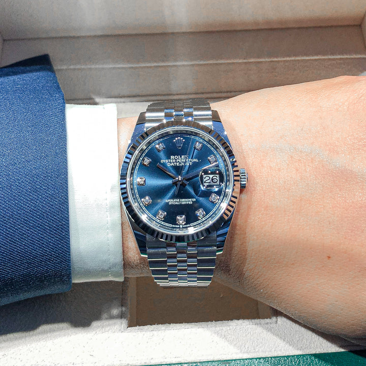 Rolex Datejust36 36mm Steel/WG Blue Dial Diamond Markers 2025 Ref m126234-0037 (#1000)