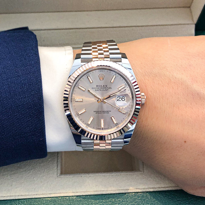 Rolex Datejust41 41mm Steel/RG Sundust Dial Stick Markers 2025 Ref m126331-0010 (#984)