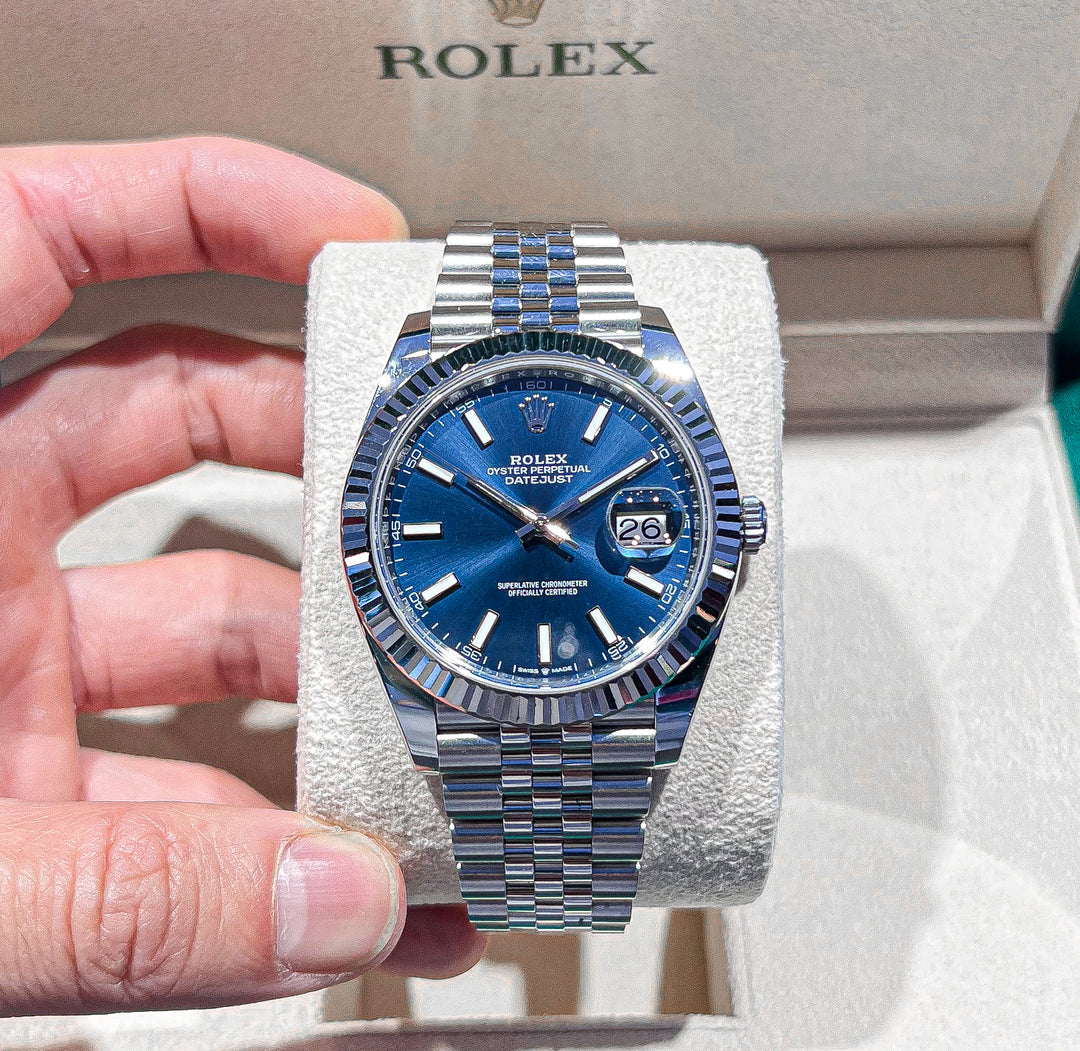 Rolex Datejust41 41mm Steel/WG Blue Dial Stick Markers 2025 Ref m126334-0002 (#989)