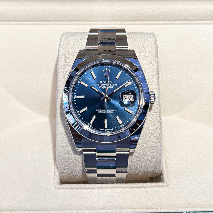 Rolex Datejust41 41mm Steel Blue Dial Stick Markers 2024 Ref m126300-0001 (#851)