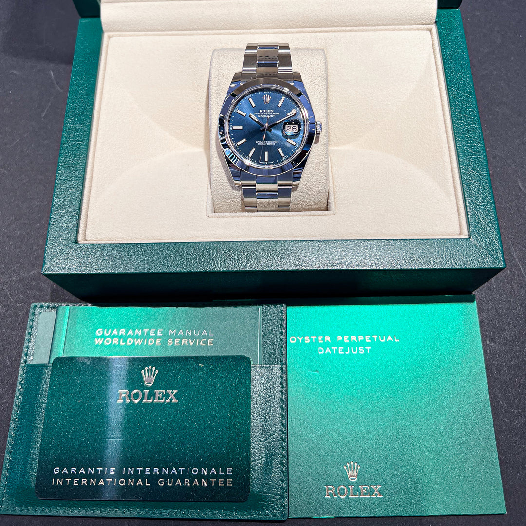 Rolex Datejust41 41mm Steel Blue Dial Stick Markers 2024 Ref m126300-0001 (#851)