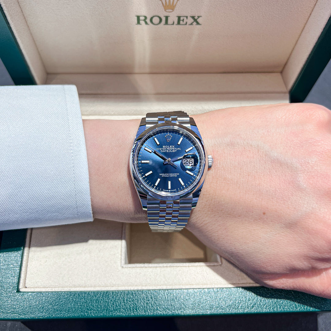 Rolex Datejust36 36mm Steel Blue Dial Stick Markers 2024 Ref m126200-0005 (#842)