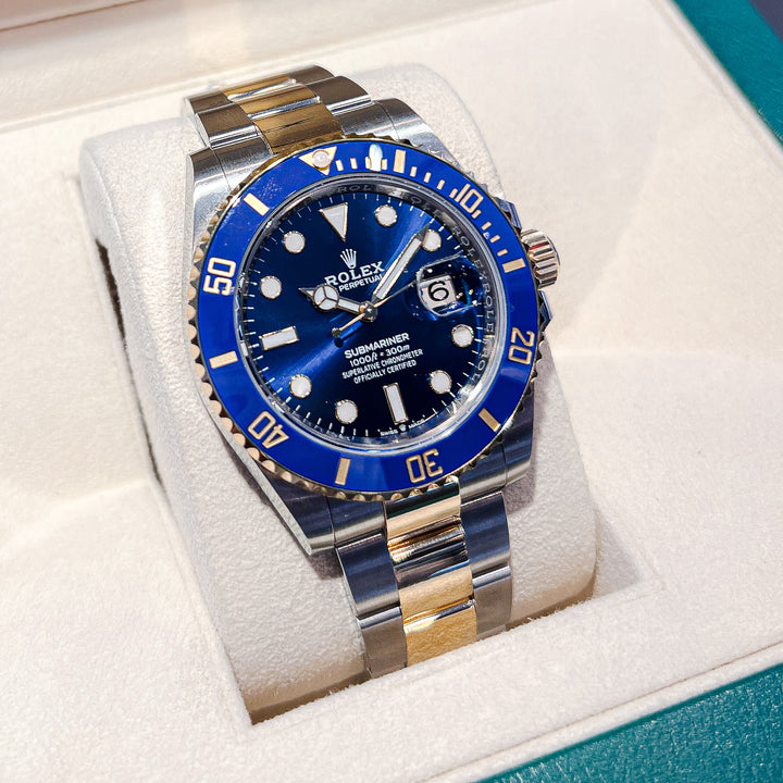 Rolex Submariner-Date 41mm 'Bluesy' Steel/YG Blue Dial Button Markers 2025 Ref m126613lb-0002 (#977)