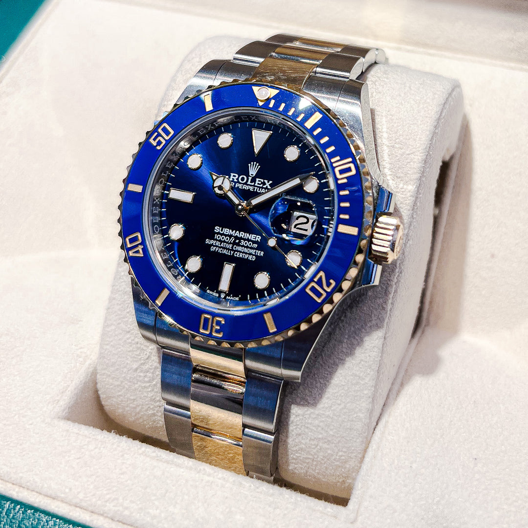 Rolex Submariner-Date 41mm 'Bluesy' Steel/YG Blue Dial Button Markers 2025 Ref m126613lb-0002 (#977)