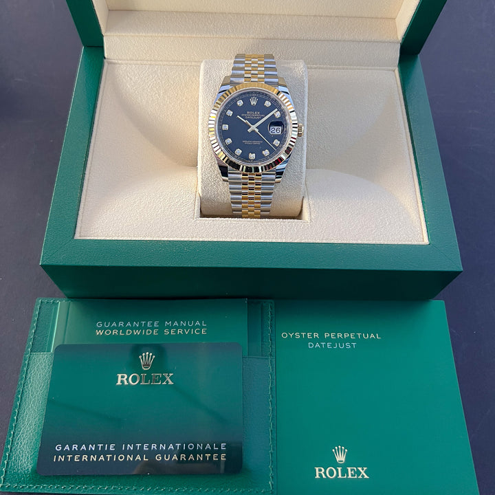 Rolex Datejust41 41mm Steel/YG Black Dial Diamond Markers 2024 Ref m126333-0006 (#855)