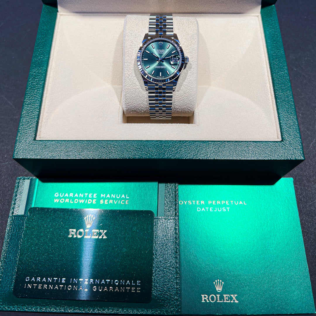 Rolex Datejust31 31mm Steel/WG Green Dial Stick Markers 2024 Ref m278274-0018 (#836)