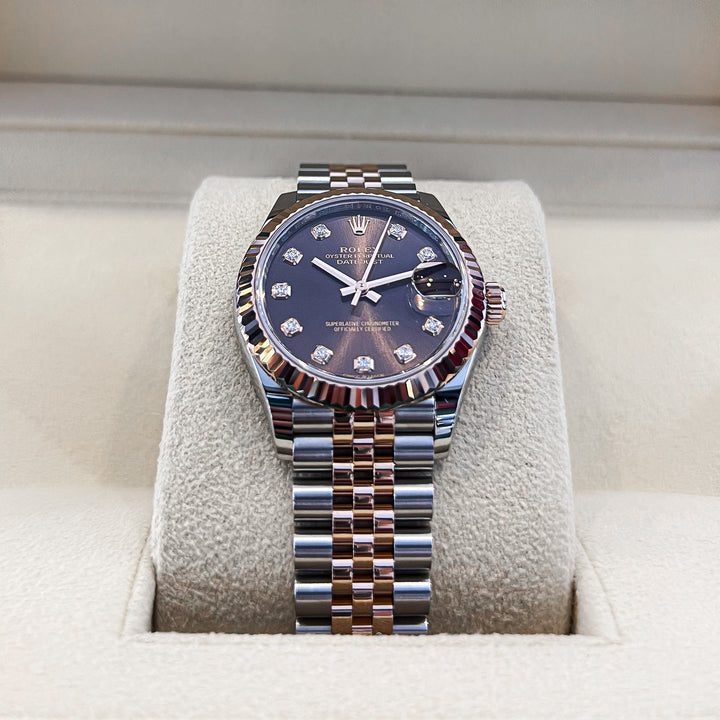 Rolex Datejust31 31mm Steel/RG Chocolate Dial Diamond Markers 2024 Ref m278271-0028 (#847)