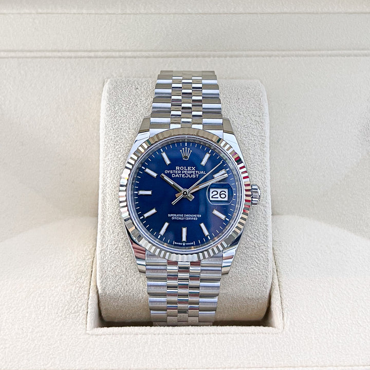 Rolex Datejust36 36mm Steel/WG Blue Dial Stick Markers 2024 Ref m126234-0017 (#880)