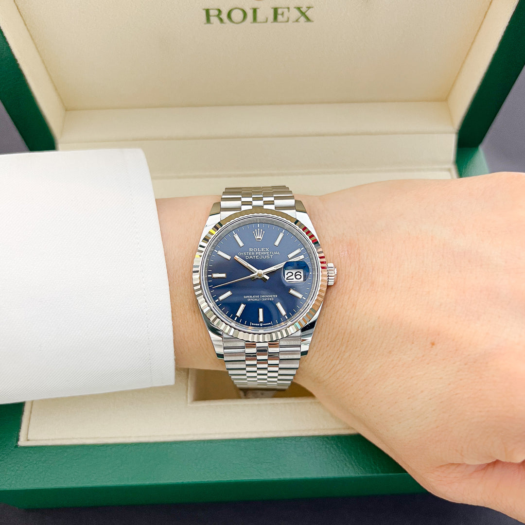 Rolex Datejust36 36mm Steel/WG Blue Dial Stick Markers 2024 Ref m126234-0017 (#880)
