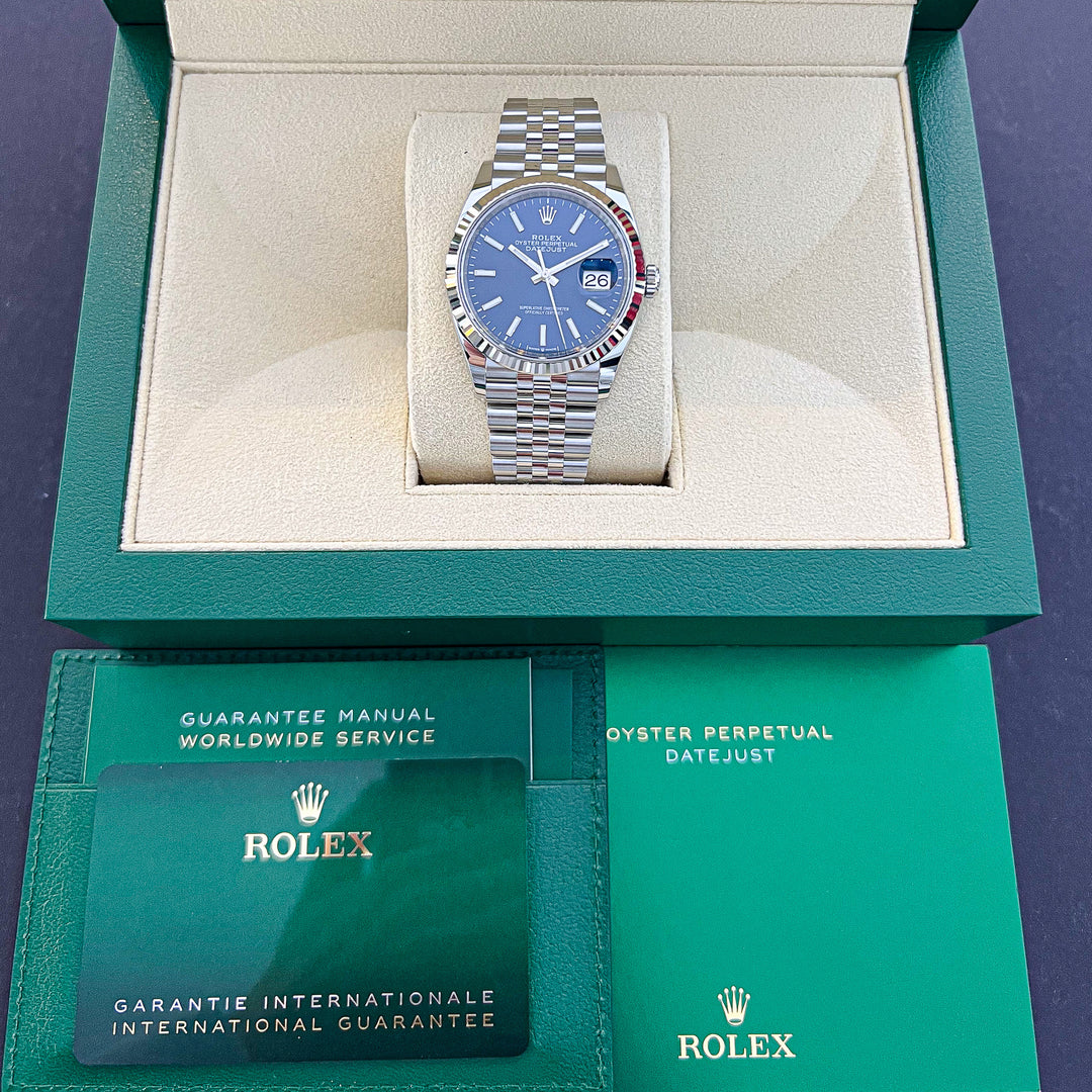 Rolex Datejust36 36mm Steel/WG Blue Dial Stick Markers 2024 Ref m126234-0017 (#880)