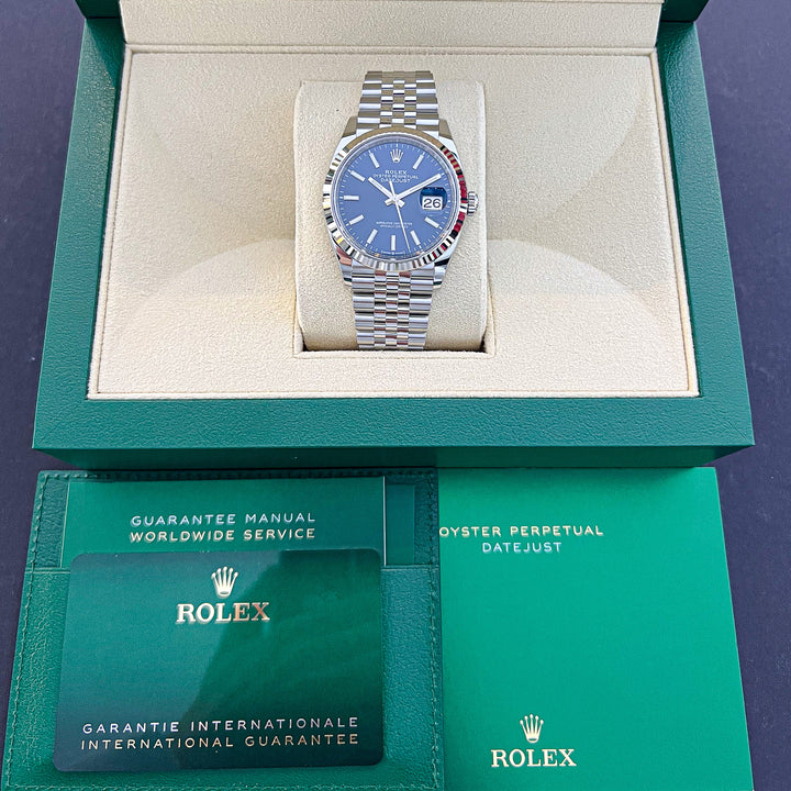 Rolex Datejust36 36mm Steel/WG Blue Dial Stick Markers 2024 Ref m126234-0017 (#880)