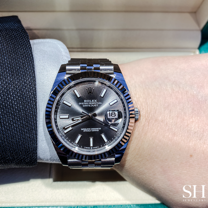 Rolex Datejust41 41mm Steel Slate Dial Stick Markers 2024 Ref m126334-0014 (#805)