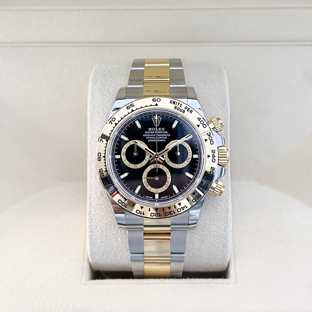 Rolex Cosmograph Daytona 40mm Steel/YG Black Dial Stick Markers 2025 Ref m126503-0003 (#990)