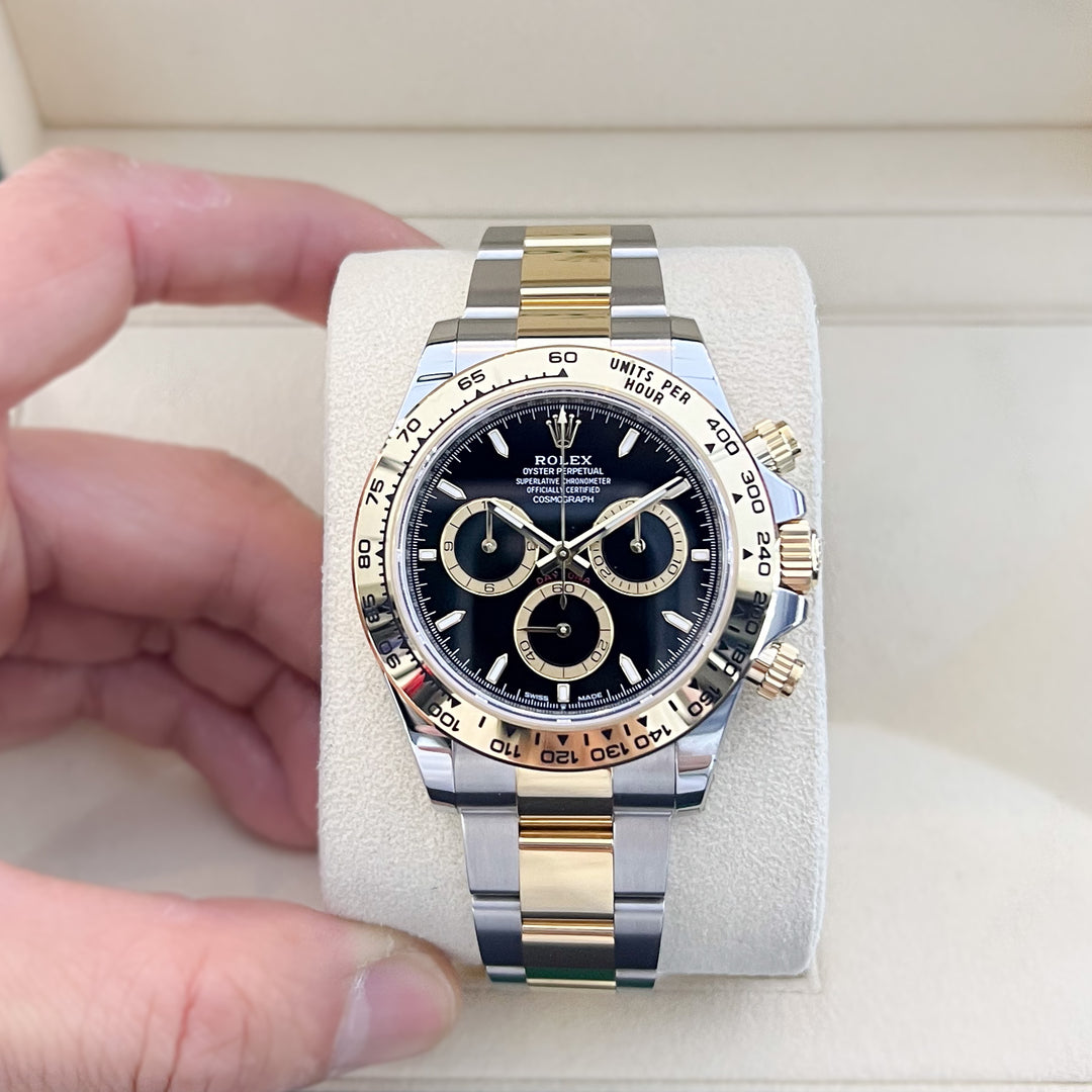 Rolex Cosmograph Daytona 40mm Steel/YG Black Dial Stick Markers 2025 Ref m126503-0003 (#990)