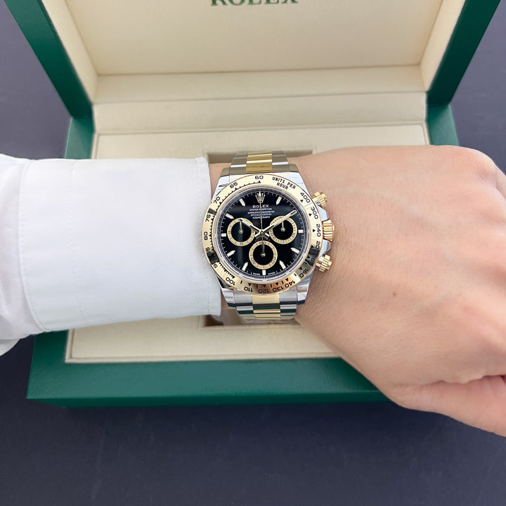 Rolex Cosmograph Daytona 40mm Steel/YG Black Dial Stick Markers 2025 Ref m126503-0003 (#990)