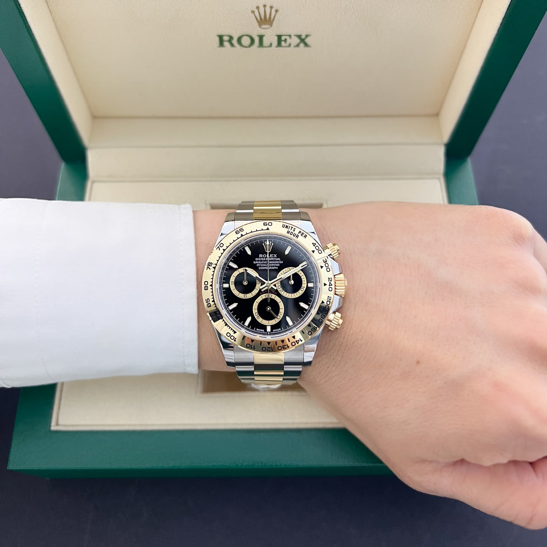 Rolex Cosmograph Daytona 40mm Steel/YG Black Dial Stick Markers 2025 Ref m126503-0003 (#990)