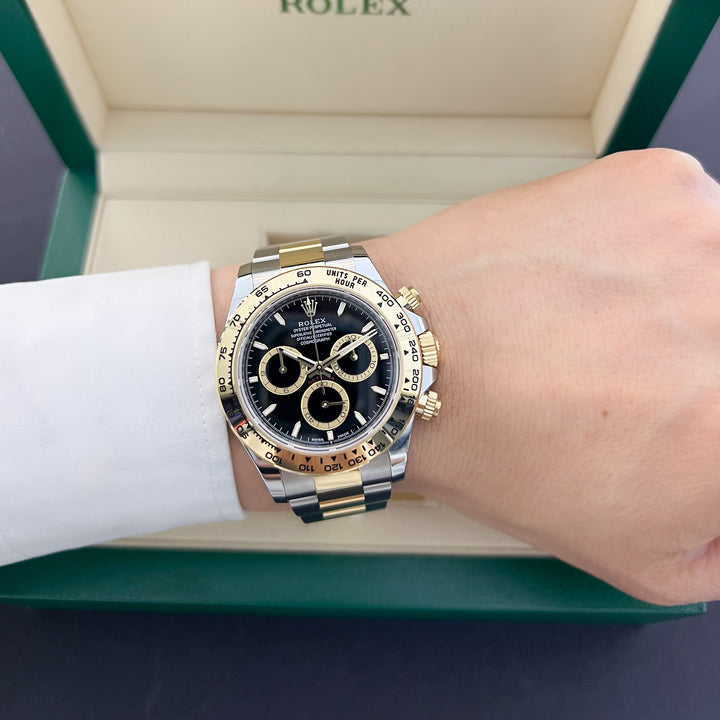Rolex Cosmograph Daytona 40mm Steel/YG Black Dial Stick Markers 2025 Ref m126503-0003 (#990)