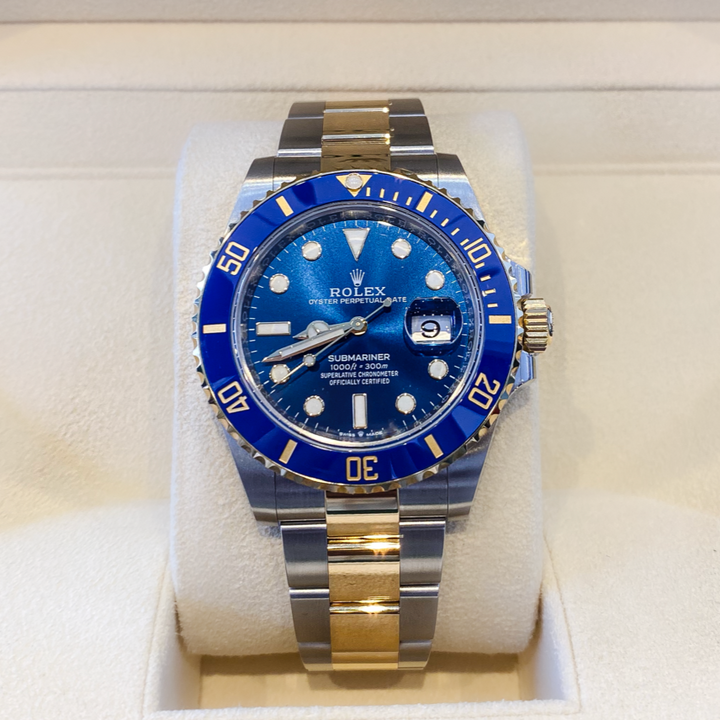 Rolex Submariner-Date 41mm 'Bluesy' Steel/YG Blue Dial Button Markers 2025 Ref m126613lb-0002 (#977)